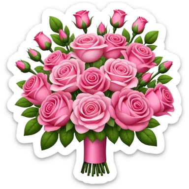 Huge pink flower bouquet with different flowers and pink tones and roses sticker