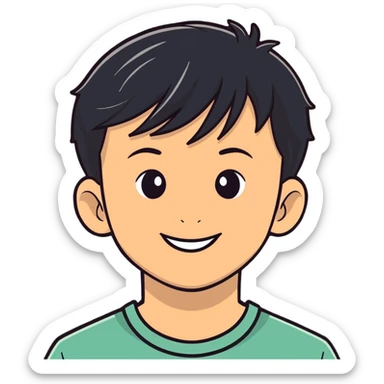 smiling boy portrait close-up sticker