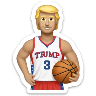 trump qui joue au basket sticker