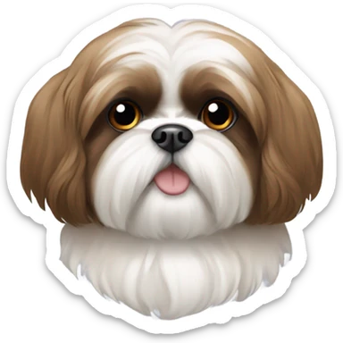 Brown and white Shihtzu  sticker