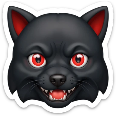 super scary black dog with sharingan sticker