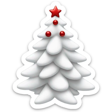  actual white fir christmas tree isolated with dark red decorations sticker