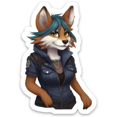 Edgy anthro furry by Falvie, LiLaiRa, AngieWolf sticker