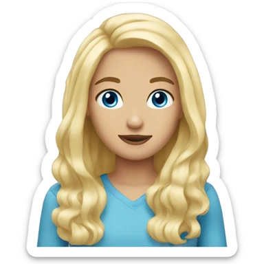 Blonde hair blue eyes sticker