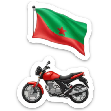 quelqu'un sur une moto avec le drapeau du Maroc derrière sticker