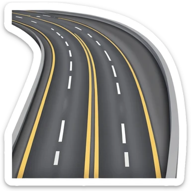 highway road with lane markings sticker