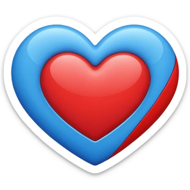 corazon azul y rojo sticker