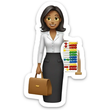 female accountant holding abacus sticker