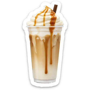 iced vanilla latte with caramel drizzle sticker