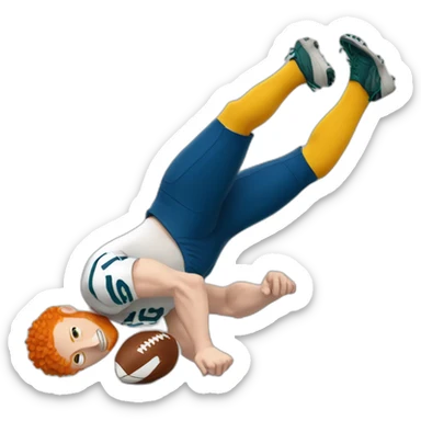 ginger football fan falling over sticker