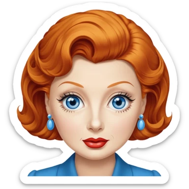 Lucille Ball with blue eyes sticker