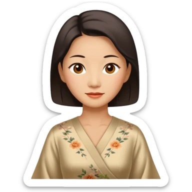 Chinese old woman in her fifties. sticker