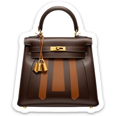 hermes kelly deep chocolate brown color bag sticker
