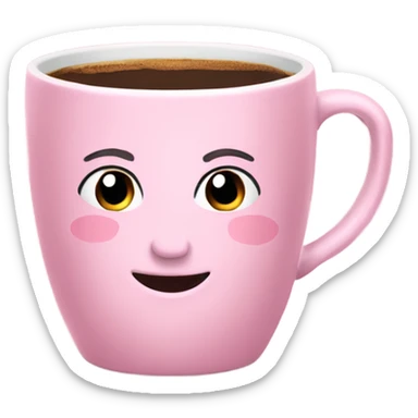 Taza de café rosa sticker