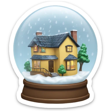 snow globe, house, rainy, storm, 4k, no background sticker
