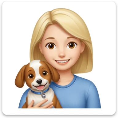girl and her pet dog sticker