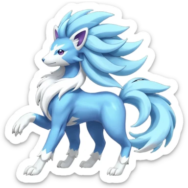 Manectric-Electrike-Furfrou-Suicune-Fakemon-fusion, full body sticker