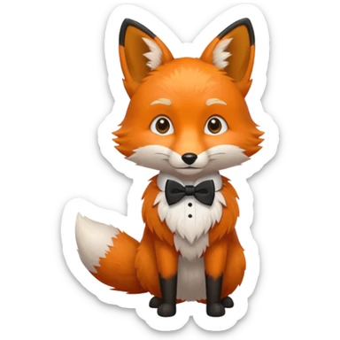 red fox wearing bow ties sticker