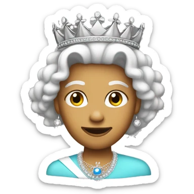 Create an emoji, background black, the queen 👑 badge on her head sticker