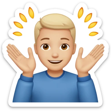 An emoji blushing like this 😊 and the hands like this 👉️👈️ sticker