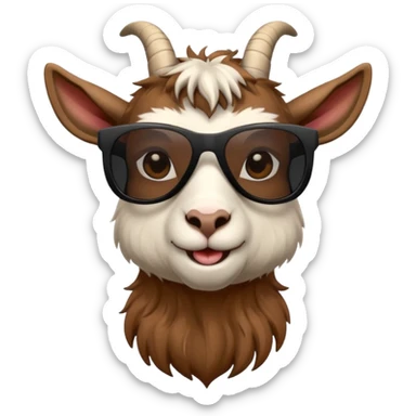 Goat with full black sunglasses  sticker