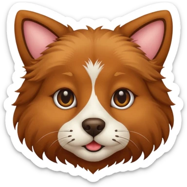 Dog with a nose from cat sticker