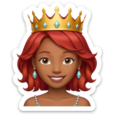 red  haired black princess sticker