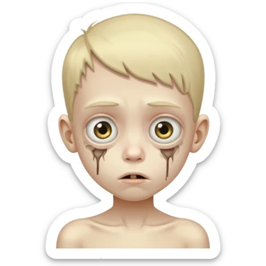 criança com corpo extremamente desnutrido sticker