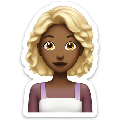 Girl whatching a movie while doing skincare  sticker