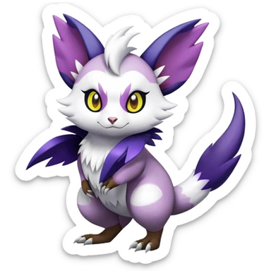 Shiny Furret-Absol-Noibat-Noivern-Hybrid (Full body) sticker