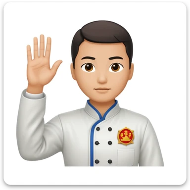 Chinese martial arts salute hand sign sticker