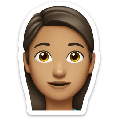 Tan Dark brown haired teen girl sticker