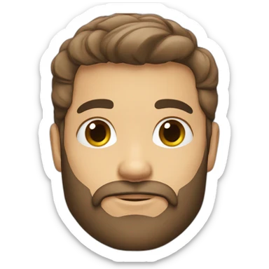 Daniel nass, brazilian, white skin, little hair, straight brown hair, bearded sticker