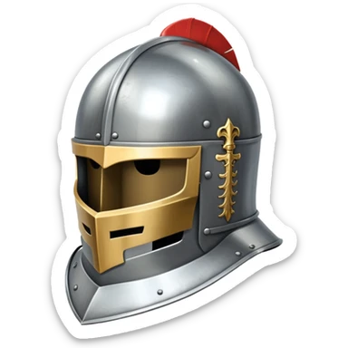 medieval knight helmet with visor sticker