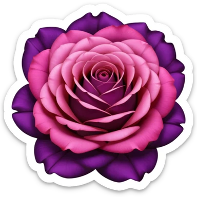 realistic Colorshifting dark purple, red, pink rose sticker