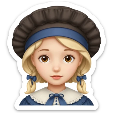 Girl with edges and bonet sticker