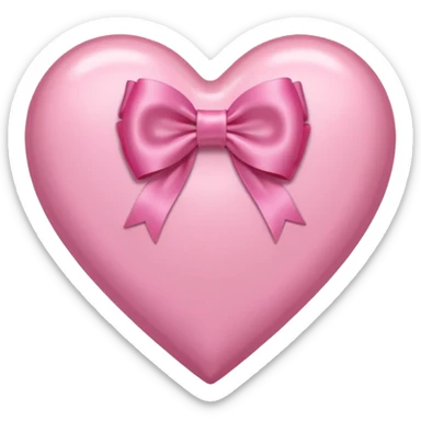 pink heart with a small decorative bow on top sticker