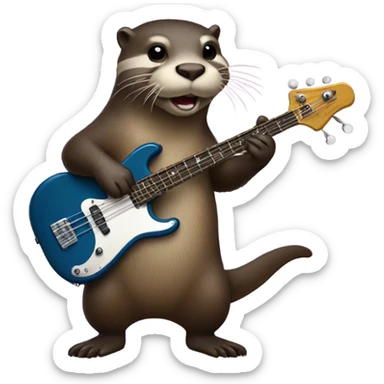 Otter using the bass sticker