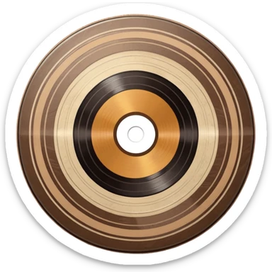 vinyl record, pastel brown colors sticker