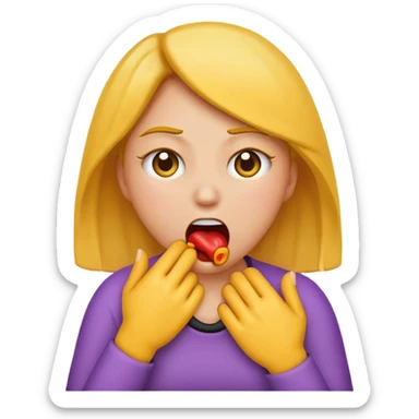 Women emoji choking herself  sticker