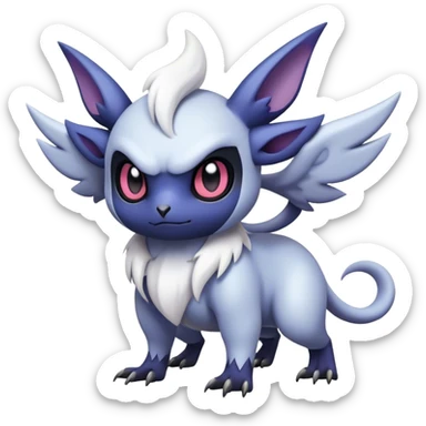 Edgy Cool Kawaii Noibat-Absol-Pokemon Full Body sticker
