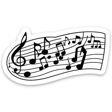 Happy music notes with a melody sticker