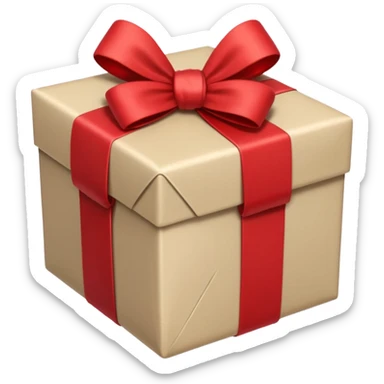 Beige Christmas present sticker