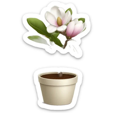 Magnolia in a pot sticker
