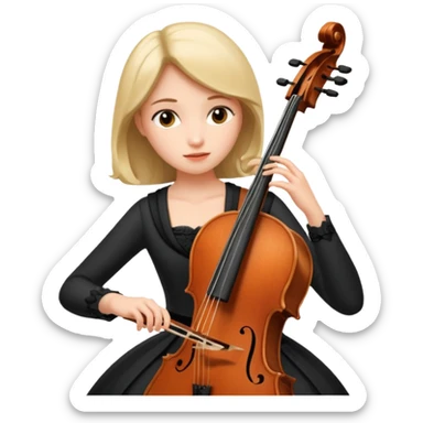girl playing cello sticker