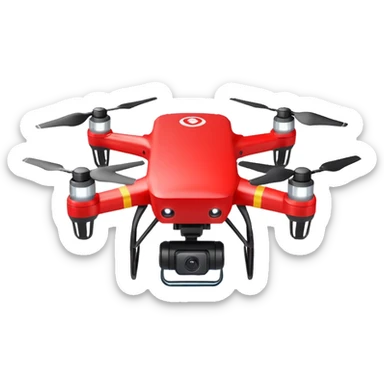 Red Drone – parcel grip + LED light, Courier Drones. sticker