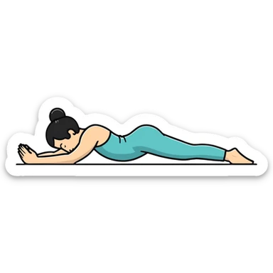 person doing downward dog yoga pose sticker