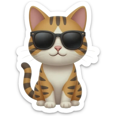 Cat wearing sunglasses sticker
