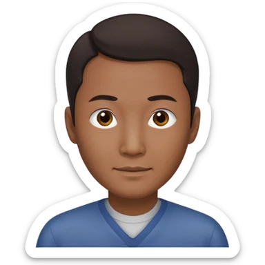 Receding hairline midpart Asian man. sticker