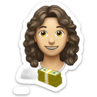 Kakhaufen mit Geld auf der Zunge sticker